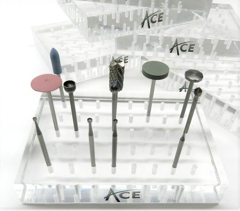 JTS Clear Bur Holder 4-1/4" x 3 Plastic 40 Hole Jewelers for Shanks 3/32" Organizer - Image 5